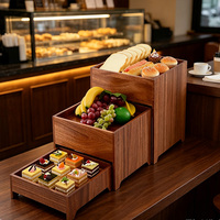 Présentoirs de buffet en bois pour hôtels et restaurants, ensemble complet, idéaux pour les fêtes, banquets de mariage, cantines