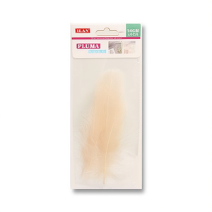 Piuma ILAN 14 cm color crema per decorazioni fai da te - Product Image 1