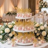 Boîte à bonbons en plastique transparent avec couvercle doré, style Moyen-Orient, pour fêtes, cadeaux de mariage, Ramadan, anniversaire, vente en gros