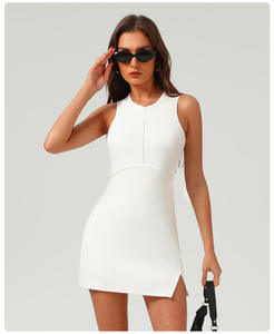 Crew rok Golf wanita tanpa lengan, rok tenis, Rok Golf setengah ritsleting, Rok olahraga sisi terpisah - Product Image 3