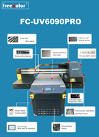 Printer Flatbed UV TX800 Berkualitas Tinggi 60cm*90cm A1 dengan Pernis dan Warna Putih