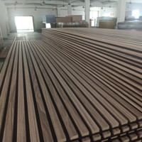 Acousound cinéma bureau poste de travail plafond mural déco noyer chêne bois 3 faces placage latte insonorisée panneaux acoustiques en bois