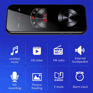 เครื่องเล่น MP3 แบบพกพาหน้าจอสัมผัส เครื่องเล่นเพลงทนทาน วิทยุ FM เครื่องบันทึกเสียง แบตเตอรี่ใช้งานได้ยาวนาน 5.0 รองรับการดาวน์โหลดเพลง - Product Image 2