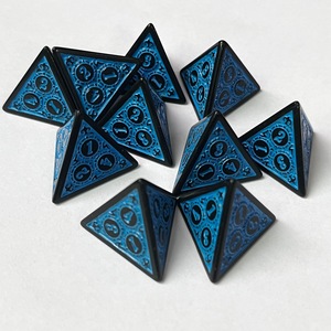 Jeu de dés en acrylique à motif complexe D4 <span class=keywords><strong>brevet</strong></span>é Dés de jeu de table de style creux de luxe - Product Image 5