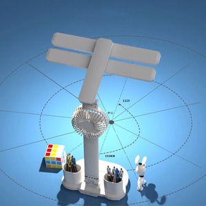 Rechargeable Table Lamp for Study, <b>Desk</b> Lamp Reading Light Led Table Light with <b>Fan</b>,led Clock Display Reading Light - Product Image 3