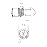 0.4mm 0.6mm 0.8mm MK8 Swissmk8 Nozzle Resmi Baja Keras Berlapis Kuningan Tembaga Kecepatan Tinggi Suku Cadang Printer 3D Nozzle
