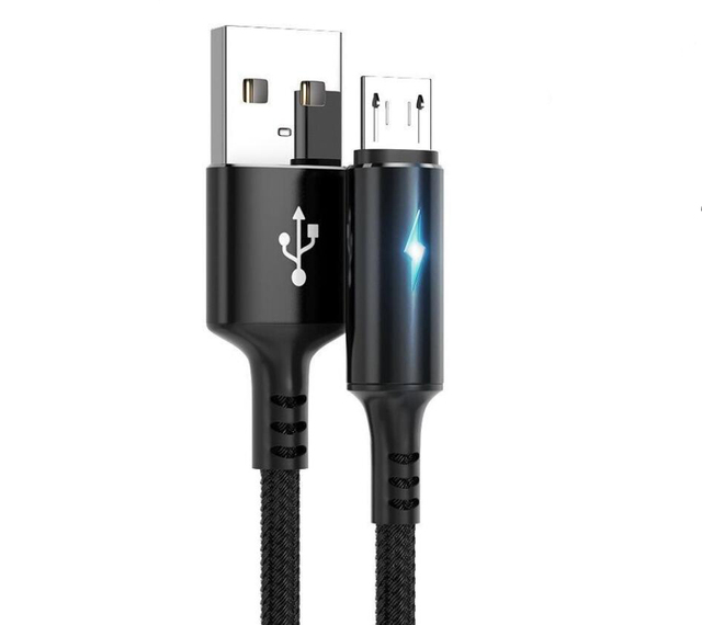 1.2m LED logo Breathing Light Micro Usb V8 Fast Charging Charger Led Nylon Braided Usb Power Cord Data Cable