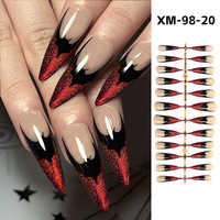 Nouveauté 2026 : Faux Ongles à Presser Amande Rondes Motif Fantôme Araignée de Dessin Animé pour Décoration d'Ongles d'Halloween