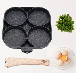 Sartén para tortillas de 4 agujeros, olla para freír, gruesa, antiadherente, para huevos, tortitas, bistec, sartenes para cocinar, pan de Hamburgo, fabricante de desayuno, utensilios de cocina de inducción - Product Image 3