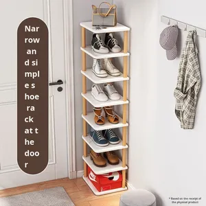 Étagère à chaussures en bois massif moderne pour l'entrée de la maison Espaces étroits Meubles de rangement peu encombrants Capacité de 10 paires - Product Image 3