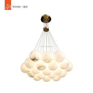 Spanish alabaster globe chandelier for dining room villa foyer <b>lounge</b> <b>lighting</b> - Product Image 4