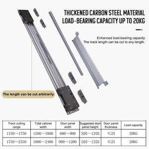 Sistema di Scorrimento Lineare per Armadio, Set di Binari con Ingranaggi, Accessori a Filo, Chiusura Morbida, Rulli per Porte Scorrevoli Coplanari - Product Image 4