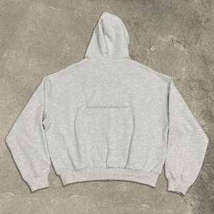 เสื้อฮู้ดแบบมีซิปรูดของผู้ชายเสื้อมีฮู้ดปักลายแนวสตรีท GSM 500ออกแบบได้ตามต้องการ - Product Image 2