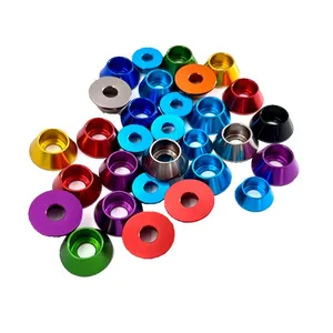Rondelle a cono svasate personalizzate colorate in lega di alluminio anodizzato svasate rondelle a cono in alluminio anodizzato