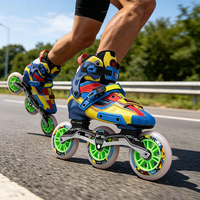 Patins à roulettes en fibre de carbone pour adultes, roulements ABEC, trois roues, grandes roues en PU, rollerblades de course professionnelles Ruidongle