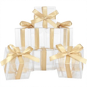 Anteng – Lot de 50 boîtes carrées transparentes en PET recyclé pour chocolats, avec doublure, pour Noël, mariages et fêtes, avec gaufrage - Product Image 3
