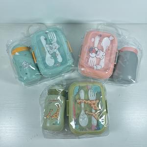 Kawaii erkek kız 700ml sızdırmaz <span class=keywords><strong>2</strong></span> bölme bento in bento yemek kabı çocuk okul yemek kabı ve su şişesi seti - Product Image 6
