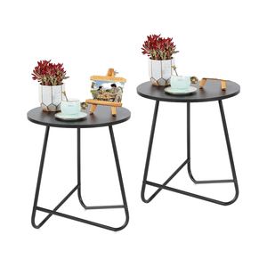 Kirkasa Hiện Đại Bàn Cạnh Giường Ngủ Đặt 2 Miếng Kim Loại Nhỏ Bàn Cà Phê Cho Phòng Khách Phòng Ngủ Màu Đen 45X45X50 Cm Sofa Bảng - Product Image 2