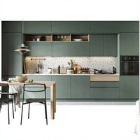 Îlot de cuisine commercial en kit, design moderne, construction en contreplaqué, finition laquée, avec évier et crédence