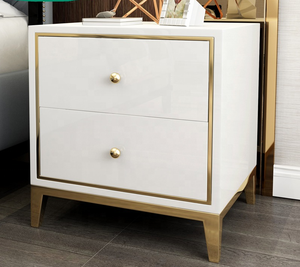 Kích thước tùy chỉnh vật liệu gỗ đầu giường với lưu trữ phòng khách trắng đen Bàn Cạnh Giường ngủ - Product Image 4