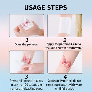 Autocollant de tatouages temporaires de paillettes colorées <span class=keywords><strong>tatouage</strong></span> imperméable de dessin animé d'étoile à cinq branches rouge et jaune pour la jambe de <span class=keywords><strong>bras</strong></span> de visage - Product Image 5