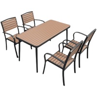 Ensemble table et chaises de balcon en fer forgé pour café extérieur, style américain, 4 places, pour villa, garantie 10 ans