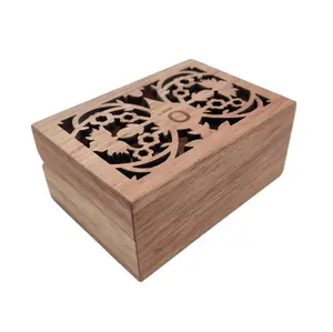 Factory Laser engraving cherry wood jewel box jewelry box cherry wood storage custom gift box