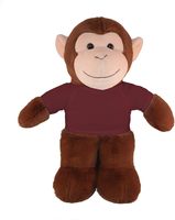 Peluche de Mono Flexible de 19 cm con Camiseta Personalizada, Regalo con Texto Personalizado, para Otras Ocasiones, Edades 5-7 (Naranja)