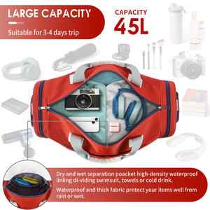 Sac de sport personnalisé BSCI avec compartiment à chaussures, sac de voyage, sac de sport avec poches, y compris une pochette résistante à l'eau - Product Image 5