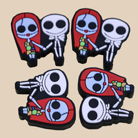 Lebensmittelechte Baby-Halloween-Platin-Silikon-Totenkopf-Handkette, Anti-Fall-Kette, Ornament, DIY-Schmuckherstellung, Beißspielzeug-Perlen