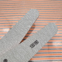 Lime à ongles double face semi-lune à rayures zébrées 100/180 Mesh, réutilisable, en papier de verre, supporte la personnalisation du logo de marque OEM & ODM