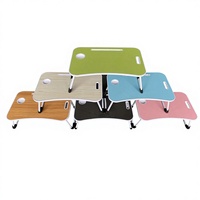 Bureau portable en bois noir pour ordinateur portable, support pliable pour ordinateur portable, autres nécessités quotidiennes pour le travail, la lecture, l'écriture, la prise de repas