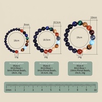 Bracelet en pierres précieuses naturelles 8 planètes du système solaire, perles de base en Goldstone bleu, Œil de tigre, Agate rouge, Turquoise, 3 tailles, OEM