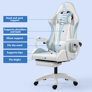 Moderner luxuriöser ergonomischer Hebe stuhl Bequemer weißer Liegestuhl Lordos stütze Höhen verstellbare Dreh funktion - Product Image 3