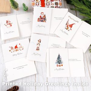 Libro di acquerelli all'ingrosso per Natale, 4x6 pollici, <span class=keywords><strong>6</strong></span> disegni assortiti, rilegatura a fogli piegati, carta patinata bianca per le feste di Capodanno, rigida - Product Image 3