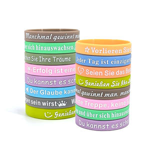 Pulsera de Silicona Redonda Motivacional Alemana, Paquete de 11, Colorida, Estampada, Impermeable, Decorativa, para Hombres y Mujeres - Product Image 4