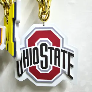 Customize NCAA team College Logo Oversized 3D EVA Foam Necklace Ohio State Buckeyes football Fan Chain Fanfave Fanchains