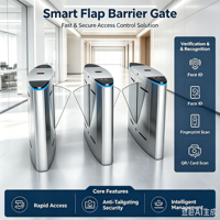 Tourniquet à barrière à bascule en acier inoxydable avec reconnaissance faciale, empreinte digitale, carte IC, contrôle d'accès RFID, comptage de personnes pour métro