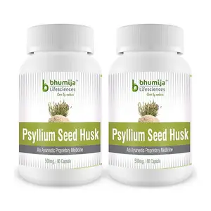 Bhumija Lifesciences Psyllium Husk Capsules Capsules each Natural Ingredients for Cholesterol Blood Sugar Constipation