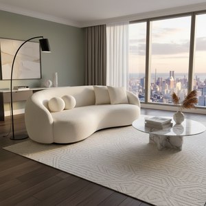 Juego de Sofás Seccionales Chesterfield, Ovalados, Reclinables, Tapicería Extraíble de Terciopelo Bouclé, Convertibles y Extensibles, para Apartamentos, Hoteles y Centros Comerciales - Product Image 3