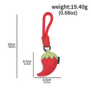 Porte-clés en cuir PU mignon Wowei Animal Burger Chili Dolphin Elk Dog Panda, pendentifs pour Noël - Product Image 3