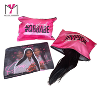 Offre Spéciale personnalisé perruque Satin fermeture éclair Satin pochette différentes tailles sacs en soie pour perruques et faisceaux emballage Satin sacs