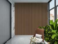 Panneaux résistants aux intempéries, panneaux muraux en composite bois-plastique WPC, panneau mural intérieur en PVC, revêtement mural cannelé