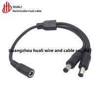 Saf Bakır 075 mm DC 5521/5525 İki Yönlü Güç Dağıtıcı 1'den 2'ye/Çift Çıkışlı 225V V-0 Alev Geciktirici 0,3m/0,7m Güç Kablosu