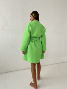 Home Hotel Spa <strong>Robe</strong> 100% Cotton <strong>Waffle</strong> Dressing Gown Unisex Bathrobe Plain Brown Classic <strong>Waffle</strong> Bathrobe - Product Image 5