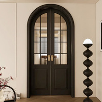 Juego de Puerta Completo de Aluminio con Doble Puerta Arqueada de Estilo Francés BOCHARM, Anti-Robo, para Dormitorio, Baño, Entrada de Villa