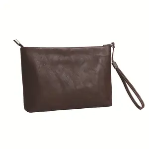 Large Capacity Long Wallet Soft Genuine Cow Leather Business Envelope Clutch Bag Handbag