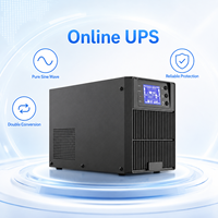 Alimentation sans interruption (ASI) en ligne 1 kVA à onde sinusoïdale pure, double conversion, alimentation de secours certifiée CE, batterie au plomb-acide pour serveur, ordinateur, bureau