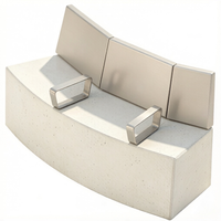 Banco de Hormigón GRC UHPC Personalizado para Exteriores con Respaldo de Aluminio, Asiento Modular Curvo para Parques y Plazas
