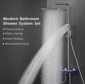 Ensemble <span class=keywords><strong>de</strong></span> douche piano <span class=keywords><strong>de</strong></span> luxe moderne à effet <span class=keywords><strong>pluie</strong></span>, thermostatique, triple commande, avec fonction pause, <span class=keywords><strong>jet</strong></span> doux et <span class=keywords><strong>jet</strong></span> <span class=keywords><strong>de</strong></span> massage, finition polie, pour salle <span class=keywords><strong>de</strong></span> bain - Product Image 4